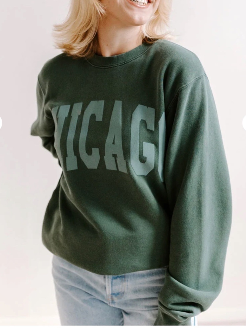 Alice & Wonder Chicago Collegiate Puff Sweatshirt - Alpine